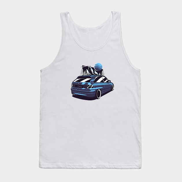 Blue Opel Astra GSI Mountains Tank Top by KaroCars